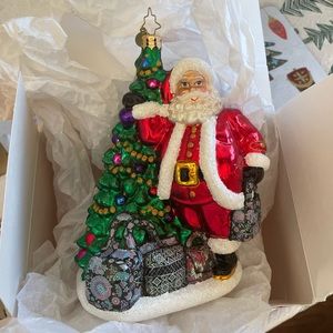Christopher Radko Vera Bradley Santa Ornament, EUC